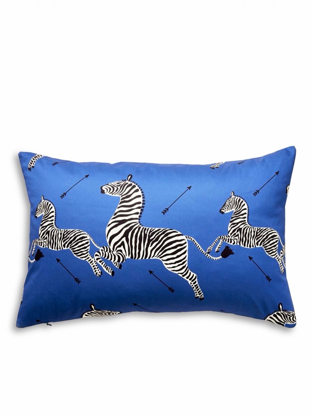 Scalamandre Lumbar Royal Blue Zebra Print Accent Pillow